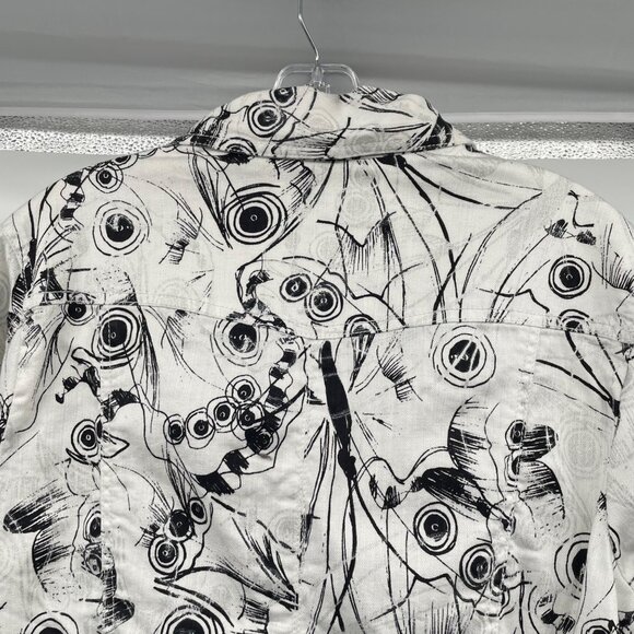 Chico's Platinum Womens Button Up Jacket Multicolor Print Size Large Pockets - Picture 6 of 8